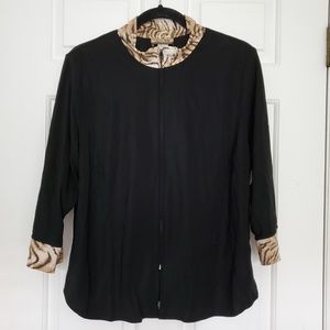 3for$25 CDW creative designs works cheetah zip up lightweight jacket x-tra large